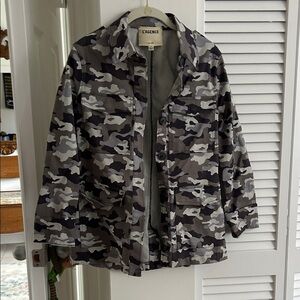 L'AGENCE Grey & Black Camouflage Utility Jacket